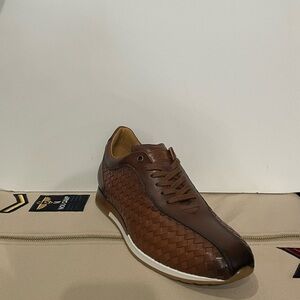 Mezlan shoes casual sneaker cognac woven leather